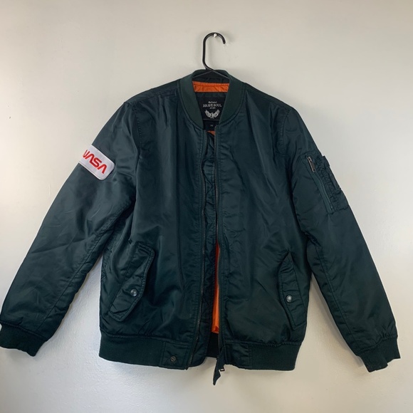 Brave Soul Other - Nasa Zippered Bomber Jacket